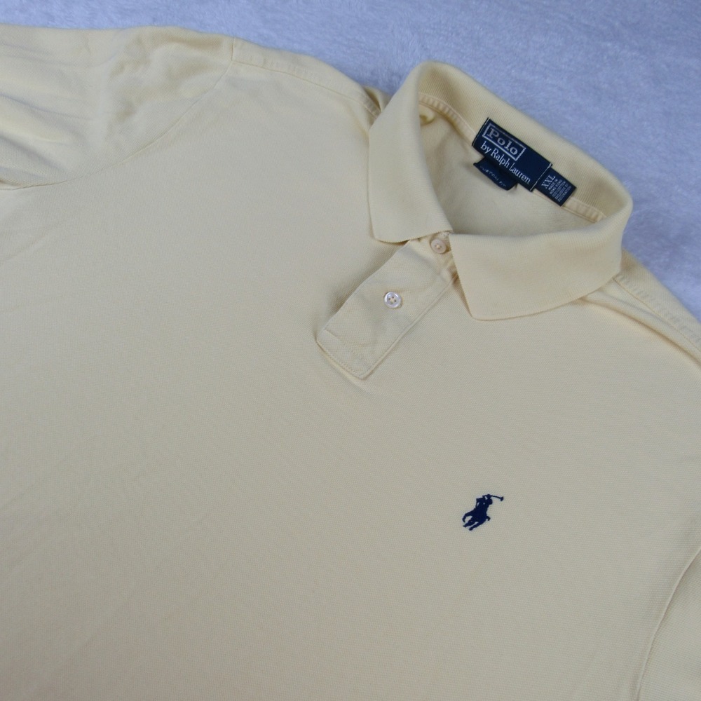 Polo Ralph Lauren Polo Shirt Mens XXL Yellow Long Sleeve Custom Fit